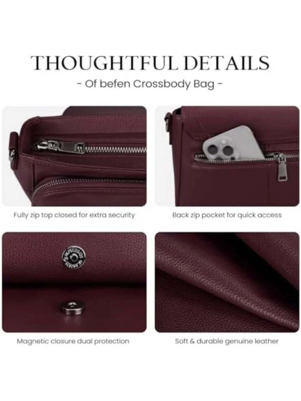 Genuine Leather Medium Crossbody Bag for Women - Stylish Saddle Purse Handbag